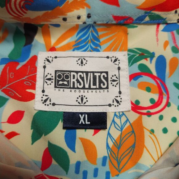 RSVLTS Kunuflex Shirt Men's Sz XL Multicolor Floral Hawaiian Colorful Casual - Picture 4 of 12